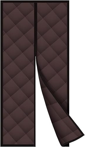 Rideau de porte magnétique avec protection thermique, protection contre le froid, magnétique, protection thermique, imperméable, coupe-vent, rose, 100 x 210 cm