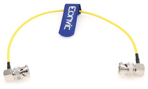 Eonvic 12 G HD-SDI BNC auf BNC Stecker 75 Ohm Mehrfarbiges Video Koaxialkabel Kamera RF Video Flexibles und dünnes Kabel für Monitor Video (Gelb RA auf RA, 30 cm)