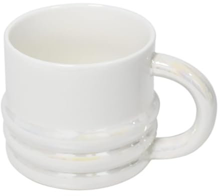 YDoLimmer lustig Keramik Kaffeetasse 320ml Kaffeebecher Trinkbecher Neuheit Teetasse Kakaobecher Bürotasse Geschenk Becher für Frauen Freunde Kinder Weihnachten Geburtstag (Perlen-Weiß)