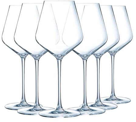 Chef&Sommelier - Collection Distinction - 6 Verres à pied 38 cl - Fabriqués en France - Emballage renforcé