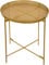 Trendi® Round/Metal Folding/Side Table Tray Top Light/Portable/Coffee/Night Stand (Perforated Gold)