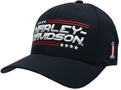 Harley-Davidson Legit #1 Baseballkappe für Herren, Stretch-Passform, gebogen, Marineblau, Blau, S/M
