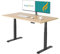 Ergofino höhenverstellbarer Schreibtisch 160x80 cm, elektrisch Schreibtisch mit GS-Zertifiziert, 2 Motoren, 3-Fach Teleskop, 3 Memoryfunktion, Gestell Schwarz inkl. Buche Tischplatte