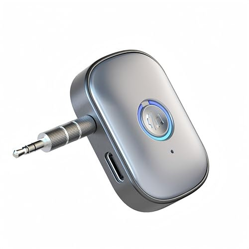 Car Bluetooth 5.3 Aux Adapter for Music, YCTech Mini Bluetooth Receiver for Car/Home Stereo, 3.5mm Jack Aux Wireless Adapter Built-in Mic, Hands-Free Calls, Dual Connection for TV, Headphone & Speaker