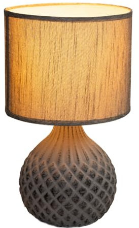 Luxus Tischlampe Paris - Grau - H34xØ20 - Armatur E27 - Keramik - Schlafzimmer - Wohnzimmer - Schreibtischlampe