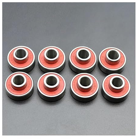 8Pcs 608 RS Bearing 8x22x7 mm ABEC-11 Integrated spacer Bearing 608 Skateboard Longboard Bearing danceboard bearing CZAOINCU(8Pcs ABEC-11 Red)