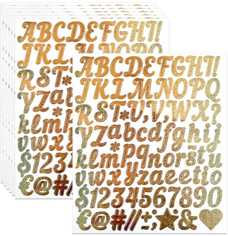 8 Blätter Klebebuchstaben Klein Buchstaben Aufkleber Klebebuchstaben Gold Klebebuchstaben Zahlen Aufkleber Selbstklebende Groß Klein Buchstaben Abschluss Kappe Aufkleber Für Schilder Diy Scrapbooking