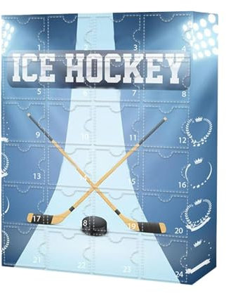 Hockey Adventskalender 2024, 24 Tage Ice Fidget Adventskalender, Der Eine mit 24 kleinen kleinen Türen Geschenk 24 Tage Countdown, Miniatur Andenken für Home Christmas Decoration