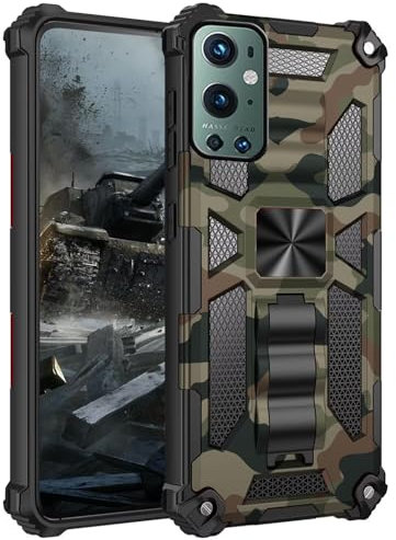 xinyunew Hülle für OnePlus 9 Pro Rundumschutz Stoßfest Hülle Militärischer Vollschutz Handyhülle Schutzhülle OnePlus 9 Pro Case Cover Stoßfeste Kratzfeste Schutzhülle und Ständert- Armee Grün