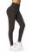 Enjoyoga Leggings Damen High Waist [mit Innentasche] -Blickdicht Sporthose Laufhose für Sport Yoga Gym -59(S-M, Brown)