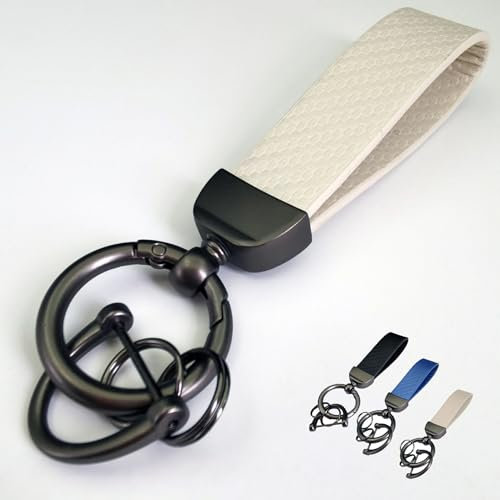 JSYDMA Auto Schlüsselanhänger für Mercedes-Benz GLE Coupe C167 GLE350 GLE450 GLE53 AMG, Schlüsselanhänger Leder mit 1 D-Ring, 1 Schraubendreher, Keychain für Familie, Freunde,C-White