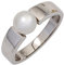 Ring Damenring mit Süßwasser Perle weiß 333 Gold Weißgold schlicht Goldring, Ringgröße:Innenumfang 56mm ~ Ø17.8mm