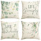 Artoid Mode Eukalyptus Live Simply Love Abundantly Frühling Kissenbezüge 4er Set, 40x40 cm Sommer Zierkissenbezug Couch Wohnzimmer Deko