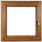 ALUCON Fenster 1000x1000 mm – Fenster 100x100 cm – Kunststofffenster Innen Goldene Eiche/Außen Goldene Eiche – Flügelfenster DIN Links