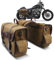 NICECNC Vintage Öl gewachste Segeltuch Motorrad-Satteltaschen, 15 Liter, Braun, für Harley Adventure & Street Glide