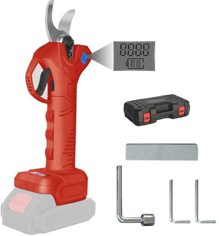 Forbici da potatura a batteria senza fili, 30 mm, display LCD, batteria compatibile con Makita 18 V, cesoie elettriche per potatura di alberi, arbusti (senza batteria)