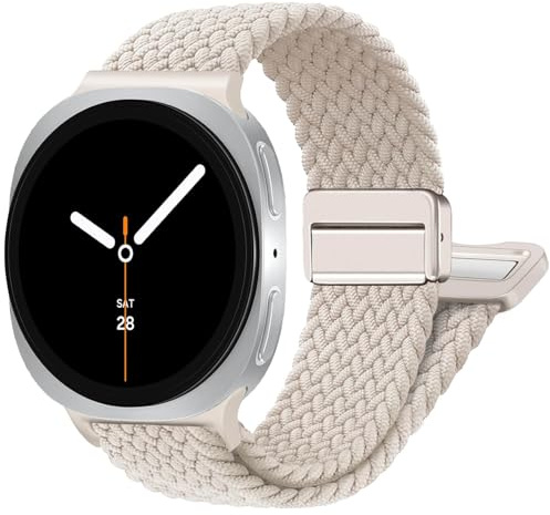 Bracelet Magnétique Tressés pour Samsung Galaxy Watch 8 40mm 44mm/8 Classic Band 46mm Homme Femme,Bracciale Tissé Nylon Élastique Sport Loop Rechange Bracelets pour Samsung Watch 8/8 Classic Strap