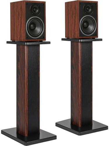 Lot de 2 Supports de Haut-Parleurs Universels en Bois, 80CM Supports d'Enceintes sur Pied pour Home Cinéma, Capacité de Charge 50KG, Supports pour Enceintes, Conception Remplie de Sable (80CM)