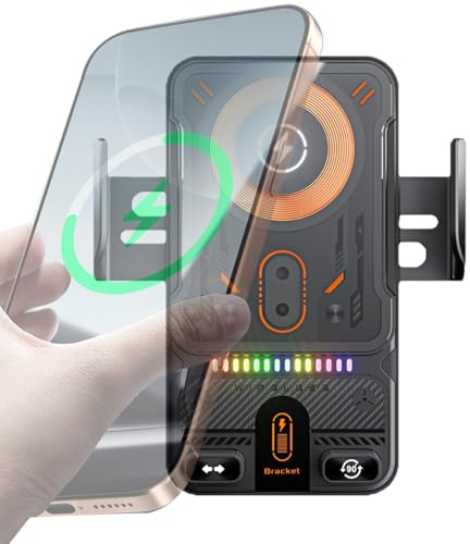 Cargador inalámbrico para coche, soporte de carga rápida de 15 W, soporte de teléfono para coche, para desplazamientos diarios, control de música, transmisión de video, asistencia de estacionamiento