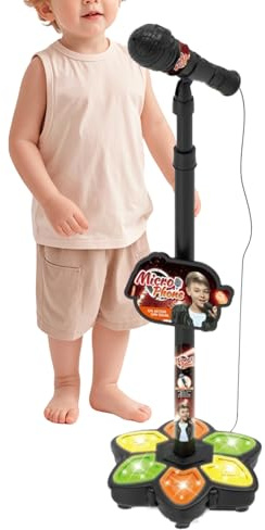Microphone pour | Machine à karaoké avec LED, microphone chanteur pour karaoké - Pour garçons et filles, salle, voyage, salle de jeux, maison, fête, anniversaire, jour des