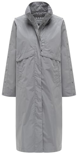 Navahoo Damen wasserdichter Parka lange Übergangsjacke mit krempelbaren Ärmeln Zenblüte 14 XS-3XL