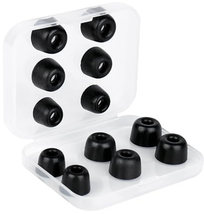 KBEAR KF01 Memory Foam IEM Ear Tips, Earbud Tips for Nozzle Diameter 4.9mm, Noise Isolation and Secure Fit, Replacement Ear Tips for In Ear Headphones (6 Pair/12 Packs, S/M/L)