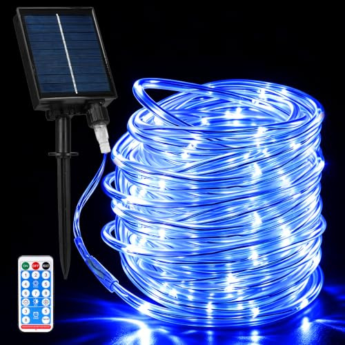 Yaolisin Solar Lichterkette Aussen, 20M 200 LEDS Wasserdichte Solar lichtschlauch mit 8 Modi und Fernbedienung, Lichterkette Garten für Terrassen, Hochzeiten, Partys, Bäume, Weihnachtsdekoration