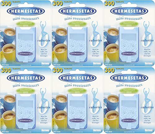 Hermesetas Original-Mini-Süßungsmittel, 6 Packungen mit jeweils 300 Tabletten