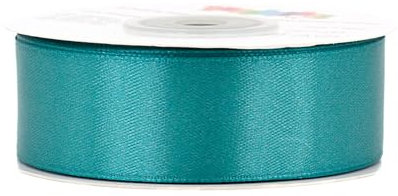 Satinband 25mm x 25m Rolle - FARBAUSWAHL in 3/6/12/18/25/38/50/75/100mm - farbecht & waschbar - Schleifenband für Hochzeit - Geschenkband zum Verpacken Dekorieren Basteln - Petrol 347