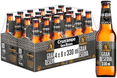Cruzcampo Gran Reserva Cerveza - Caja de 24 Botellas x 330 ml - Total: 7.92 L