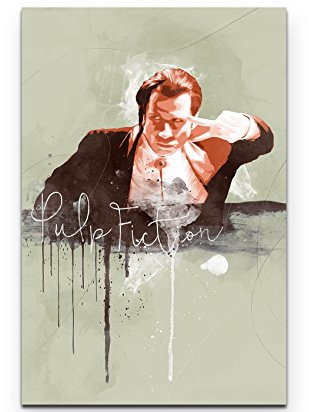 Paul Sinus Art Pulp Fiction John Travolta 90x60cm Splash Art Wandbild auf Leinwand color