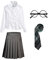 FStory&Winyee Zauberer Set Bluse Rock Weste Krawatte Brille Kostüm Zubehör für Kinder Erwachsene Zubehör Set Striped Tie Gestreifte Krawatte zum Karneval Fasching Halloween,Weiblich-grün,135