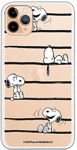 LA CASA DE LAS CARCASAS Offizielle Snoopy Snoopy Snoopy Stripes Hülle zum Schutz Ihres iPhone 11 Pro MAX Handy. Offiziell lizenzierte Erdnuss Flexible Silikon Apple Hülle