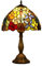 FUMAT Tiffany Tischlampe Lampe Nachttischlampe Retro 240V Tischlampe Rose Traube Bunte Glas 40cm Lampenschirm Schlafzimmer Deko Schlafzimmer Tischlampen Nachtlampe Tischleuchte Mit E27 LED Birne
