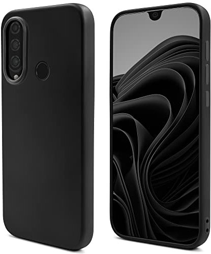 Moozy Lifestyle. Hülle für Huawei P30 Lite, Schwarz - Silikon Handyhülle Schutzhülle mit Mattem Finish und Weichem Mikrofaserfutter