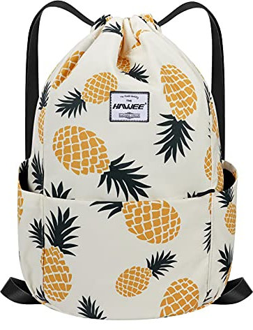 HAWEE Wasserdicht Kordelzug Rucksack mit Innentasche Groß Turnbeutel Kordelzug Tagesrucksack Tunnelzug Tasche Sporttasche Unisex für Frauen Männer Reise Alltag Outdoor Yoga Schule Strand Schwimmen