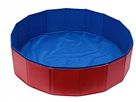 nicelife Piscina plegable para perros de PVC (160 x 30 cm), color rojo