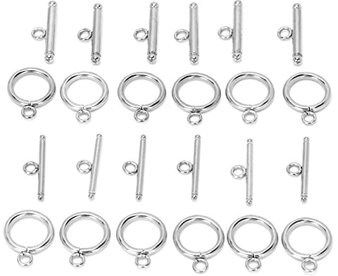 Knebelverschluss, Kettenverschluss, T-Bar-Verschlüsse Edelstahl-Knebelverschluss Schmuck Verschlüsse Kettenverschluss Silber für Schmuck zum Basteln