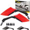 Area1 F1 Motorroller Spiegel ATV Quad Rückspiegel Set (rechts+links) rot 2xM8 Rechts + 1xM8 Linksgewinde Kompatibel mit Sym Niu KSR KOR