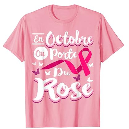 ThemAwareness Octobre Ruban Rose Cancer du Sein Sensibilisation Manche mi-longue T-Shirt, S