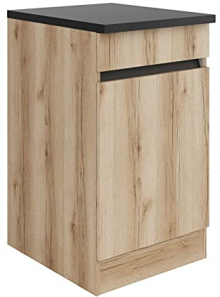 idealShopping GmbH Küchen Spülenunterschrank mit Arbeitsplatte Kaya SP506-0+ in Wildeiche Nachbildung 50 cm breit