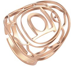 LIKGREAT Blume des Lebens Ring verstellbare filigrane Blume Ringband für Frauen große hohle Fingerringe Cosplay Party Schmuck (verstellbarer, 310, Roségold-Ton)