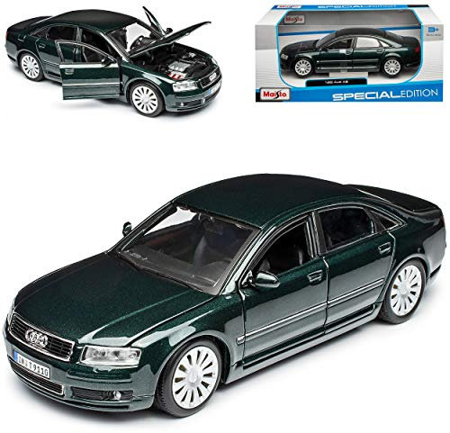 NEW A*U*D*I A8 D3 Limousine Dunkel Grün Fast Schwarz 2. Generation 2002-2010 1/26 1/24 Modell Auto