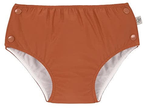 LÄSSIG Baby Kinder Schwimmwindel mit Druckknöpfen Windelbadehose/Snap Swim Diaper rust, 12 Monate, Größe: 74/80
