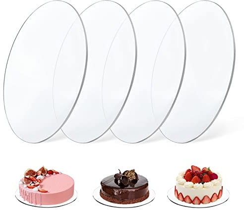 Vegena 4 bandejas redondas para tartas, 30 cm de diámetro, acrílico, reutilizables, para tartas (15 cm)