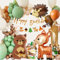 Konoz Geburtstagsdeko 1 Jahr Junge Mädchen, Deko 1. Geburtstag, Luftballon 1. Geburtstag, Waldtiere Geburtstag Deko, Safari Dschungel Deko, Wild One Geburtstag Deko, Erster Kindergeburtstag
