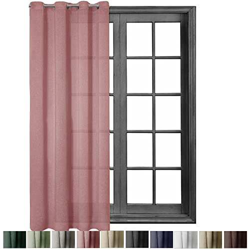 Cleanlevel EST 2016 Ösenschal Blickdicht 140x245cm Wohnzimmer Leinenartig Ösenvorhang Ösengardine Gardine Gardinen Ösen Vorhang Vorhänge Leinen Look (1, Altrosa)