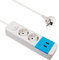EXTRASTAR Regleta Enchufe con 2 Tomas y 2 Puertos de USB, Alargador Enchufe con Interruptor, 1.5 m, para El Hogar, La Oficina y Los Viajes, 3680W, 3G*1.0mm², 1pc
