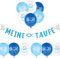 Neodtx Taufe Deko Junge - Luftballons, Girlande, Kommunion, Konfirmation Dekoration Set Blau - Meine Taufe Banner, Tischdeko, Gastgeschenke Für Junge