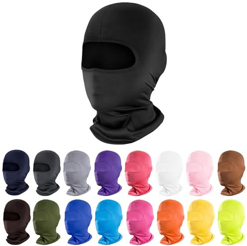 Pukavt Lot de 1 à 3 cagoules de ski pour homme et femme, protection UV, coupe-vent, pour moto, snowboard, cyclisme, Noir/transparent, 1-5